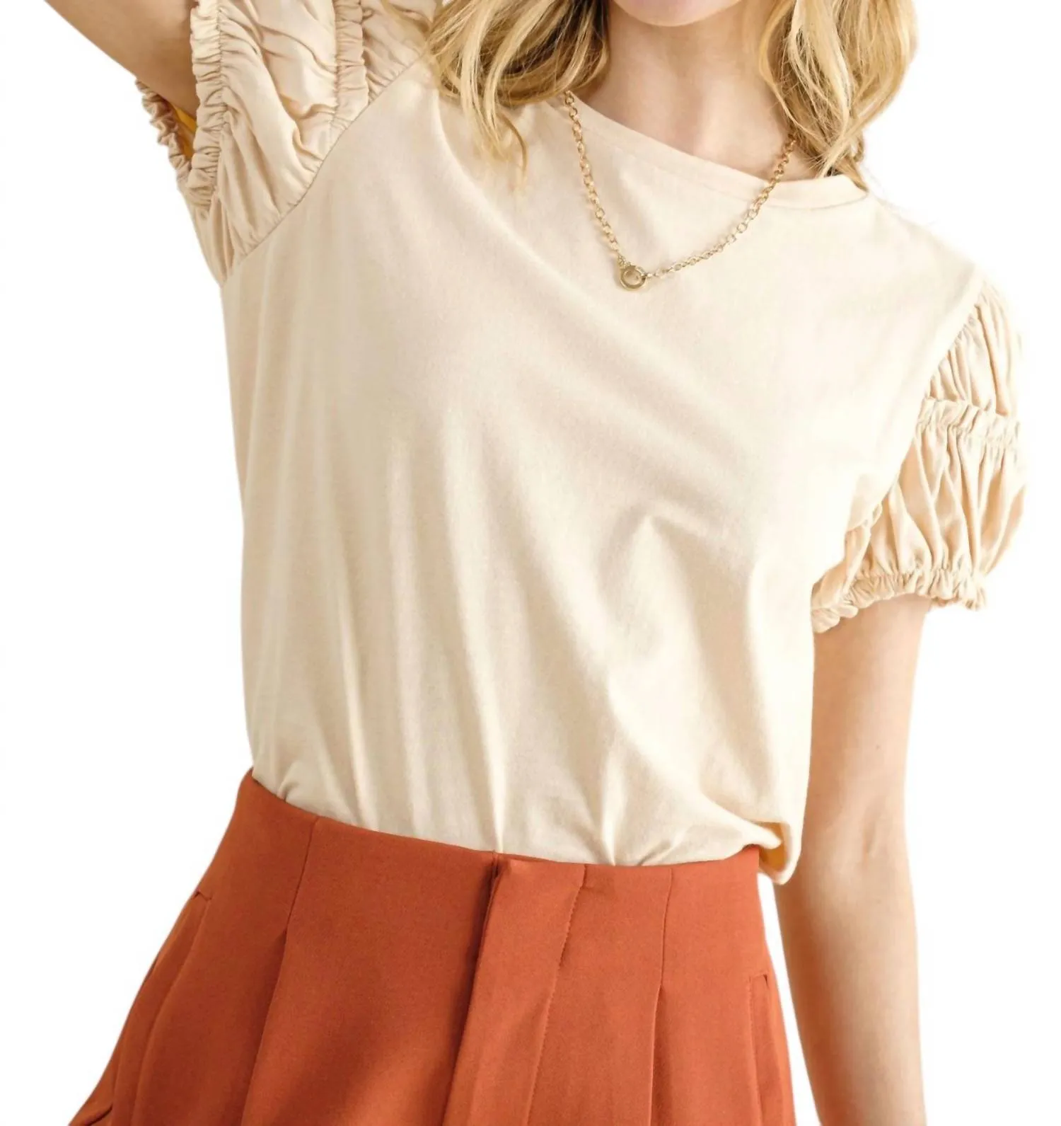 And The Why - In Your Eyes Puff Sleeve Top