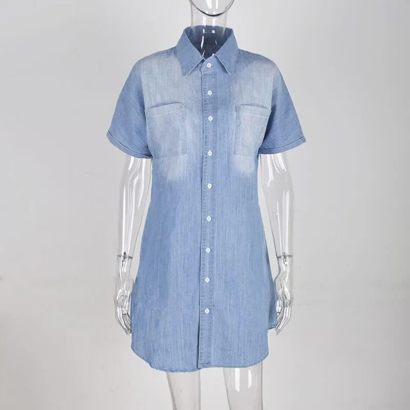 Blue Denim Shirt Dress