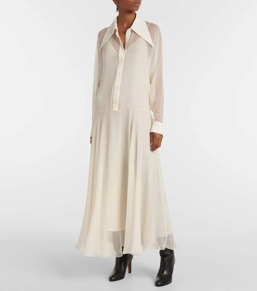 Chloe Silk chiffon shirt dress
