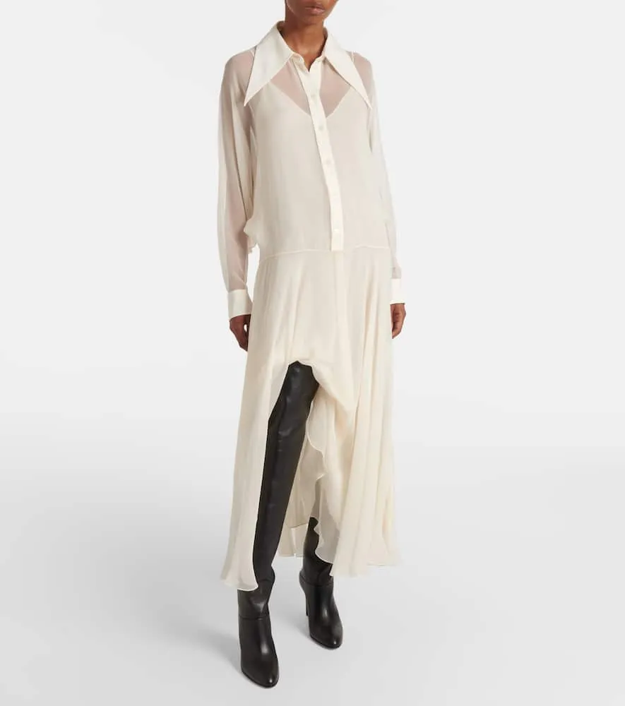 Chloe Silk chiffon shirt dress