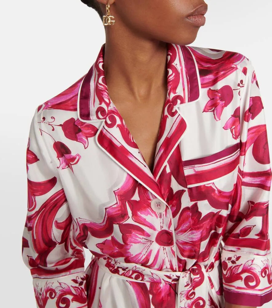 Dolce&Gabbana Printed silk twill shirt dress