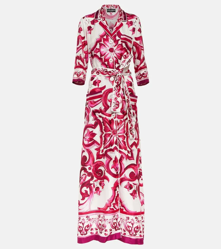 Dolce&Gabbana Printed silk twill shirt dress