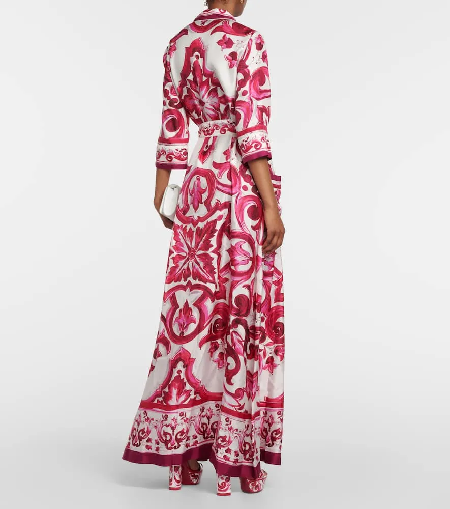 Dolce&Gabbana Printed silk twill shirt dress