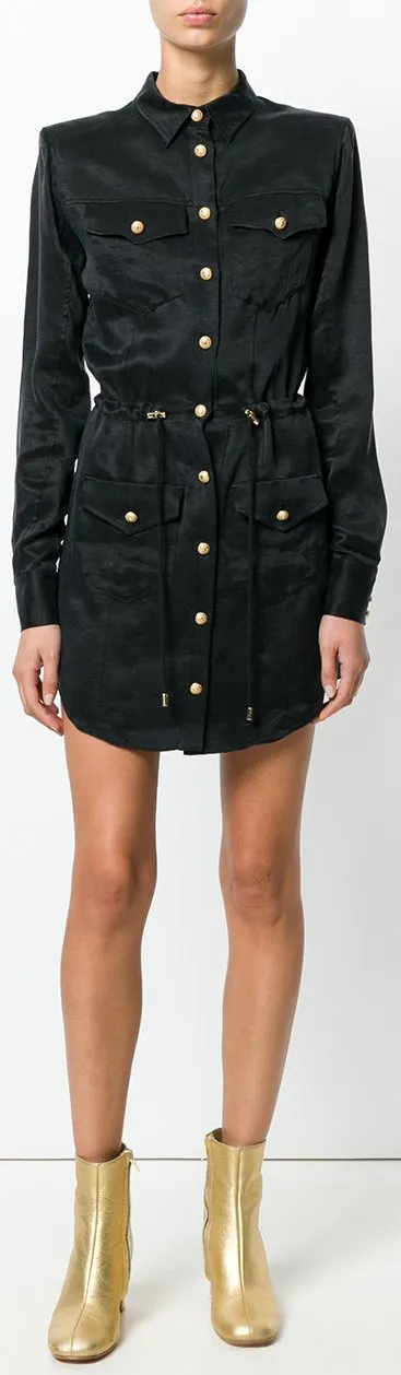 Drawstring Shirt-Dress