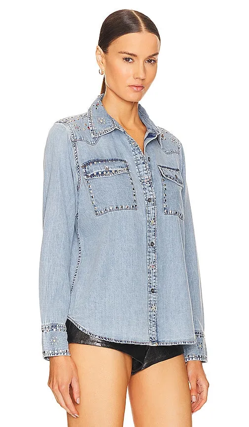 Essentiel Antwerp Fairchild Denim Western Shirt in Blue