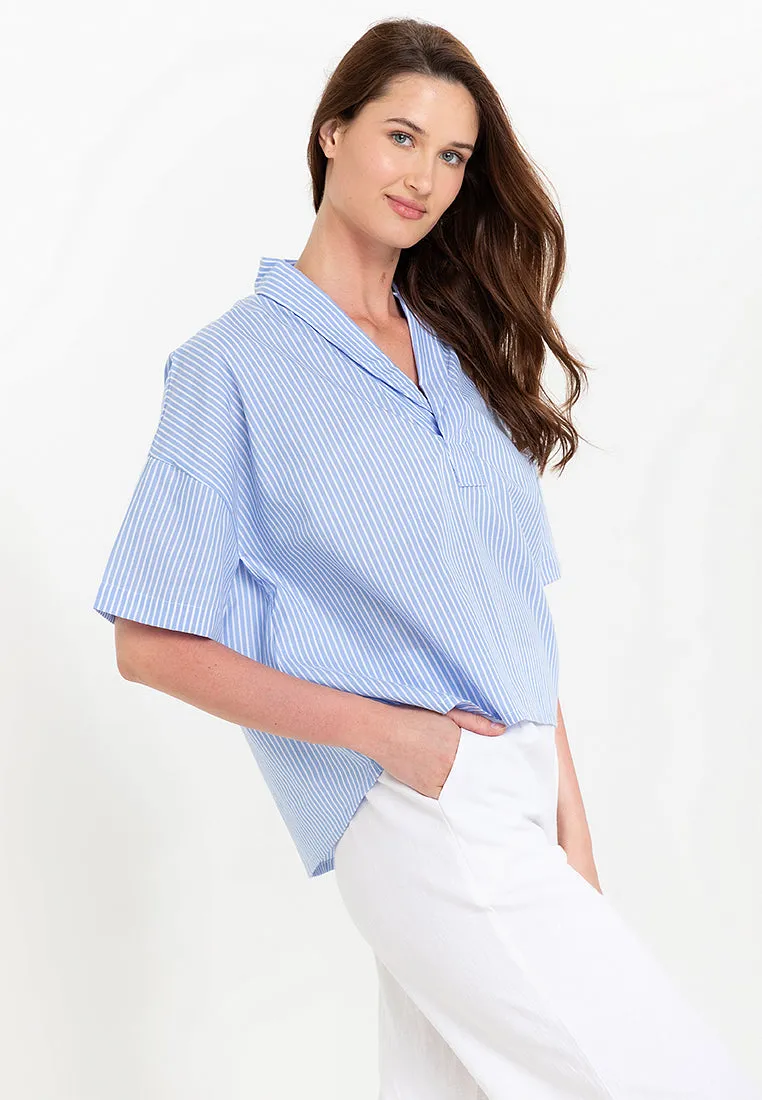 Fay Pinstripe Cotton Top