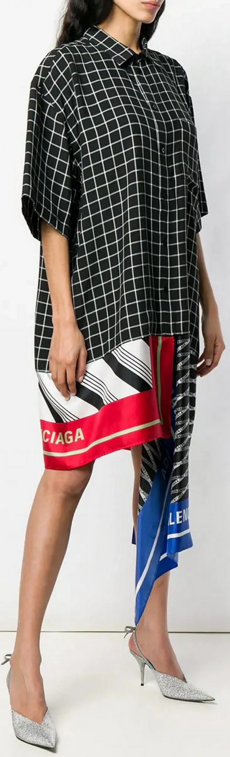 Foulard Print Shirt-Dress