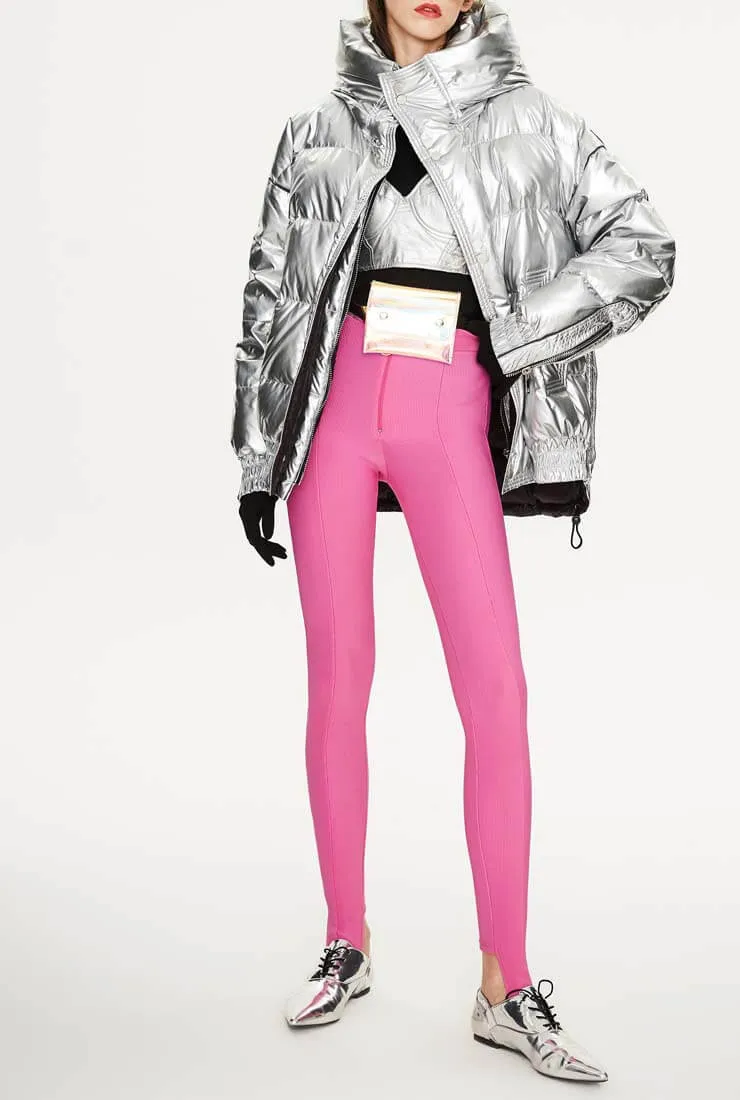Metallic Loose Mid-Length Down Bubble Coat