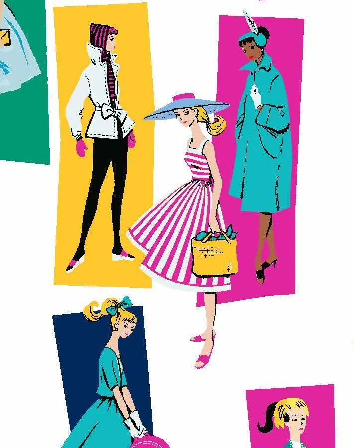 'Mod Shapes' Wallpaper by Barbie™ - Emerald Berry