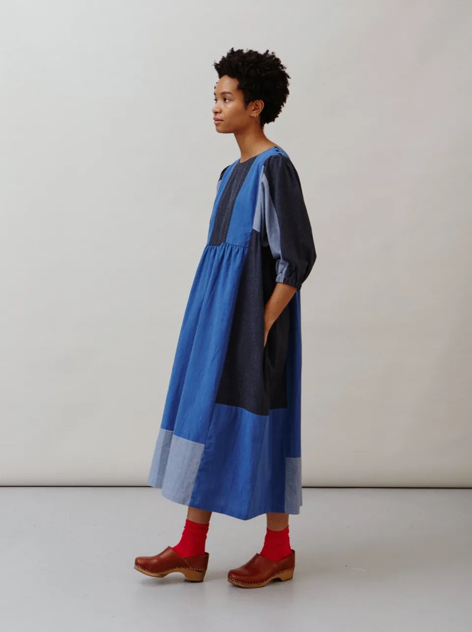 Sideline | Betsy Dress | Patchwork Indigo