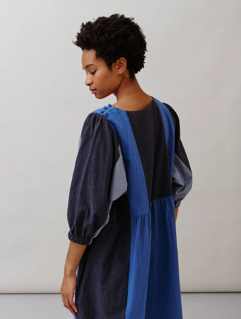 Sideline | Betsy Dress | Patchwork Indigo