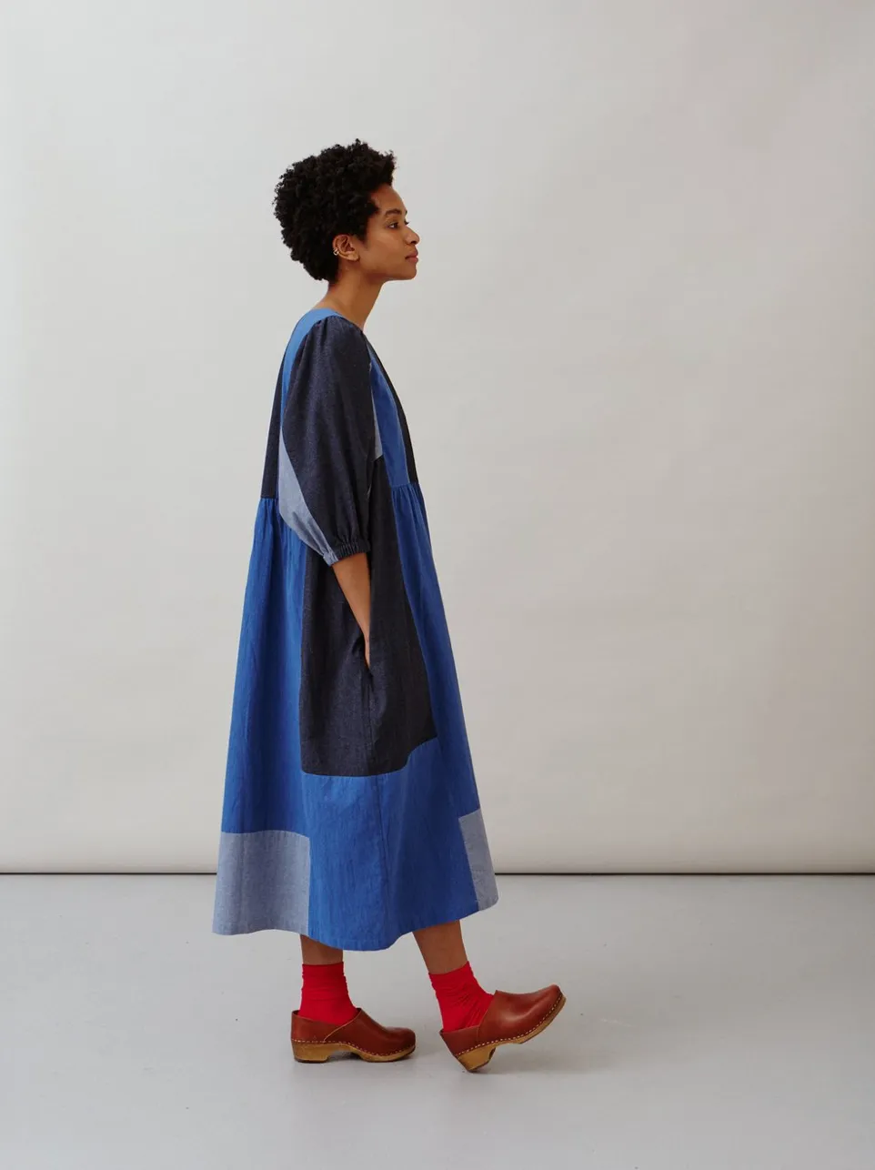 Sideline | Betsy Dress | Patchwork Indigo