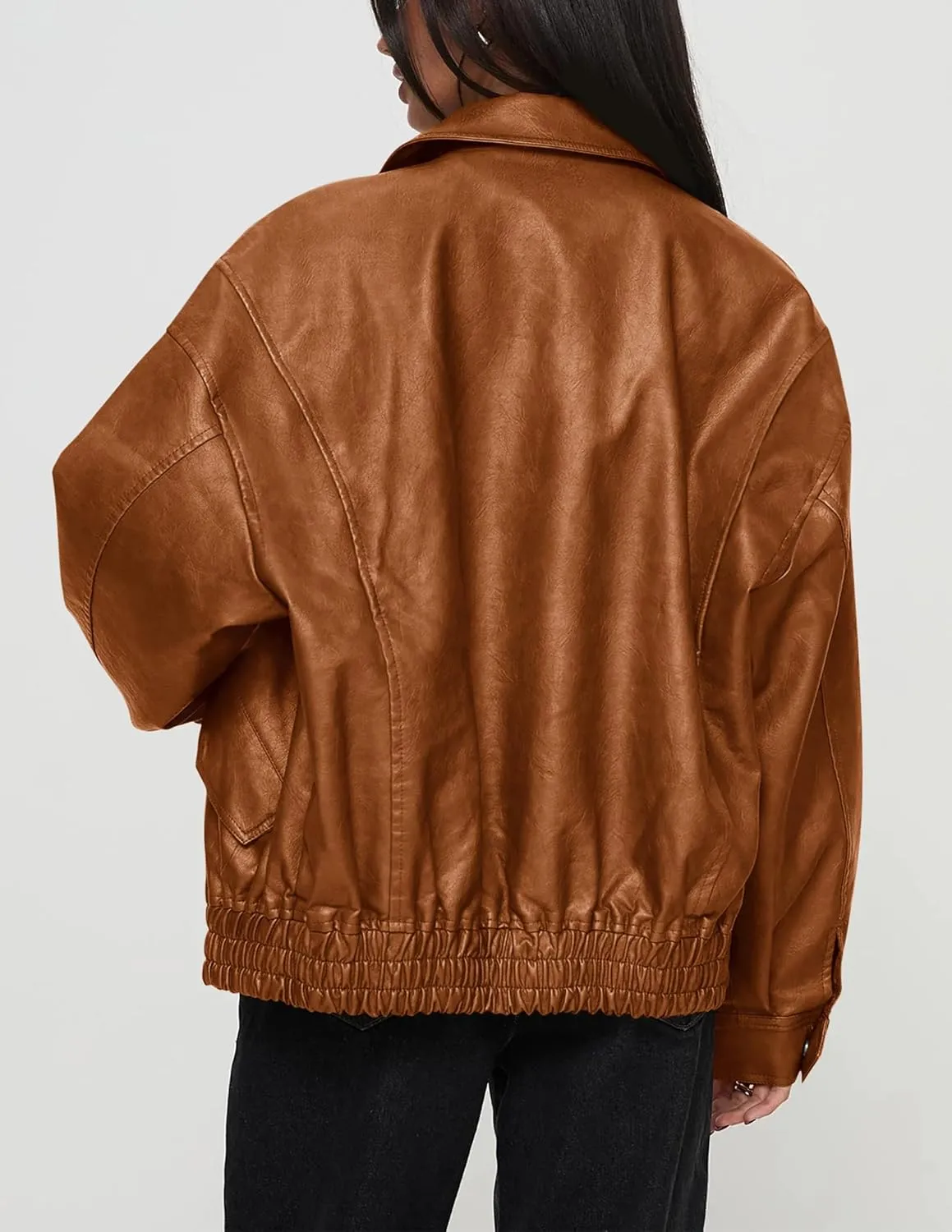 Women's Faux Leather Coat, so cozy
