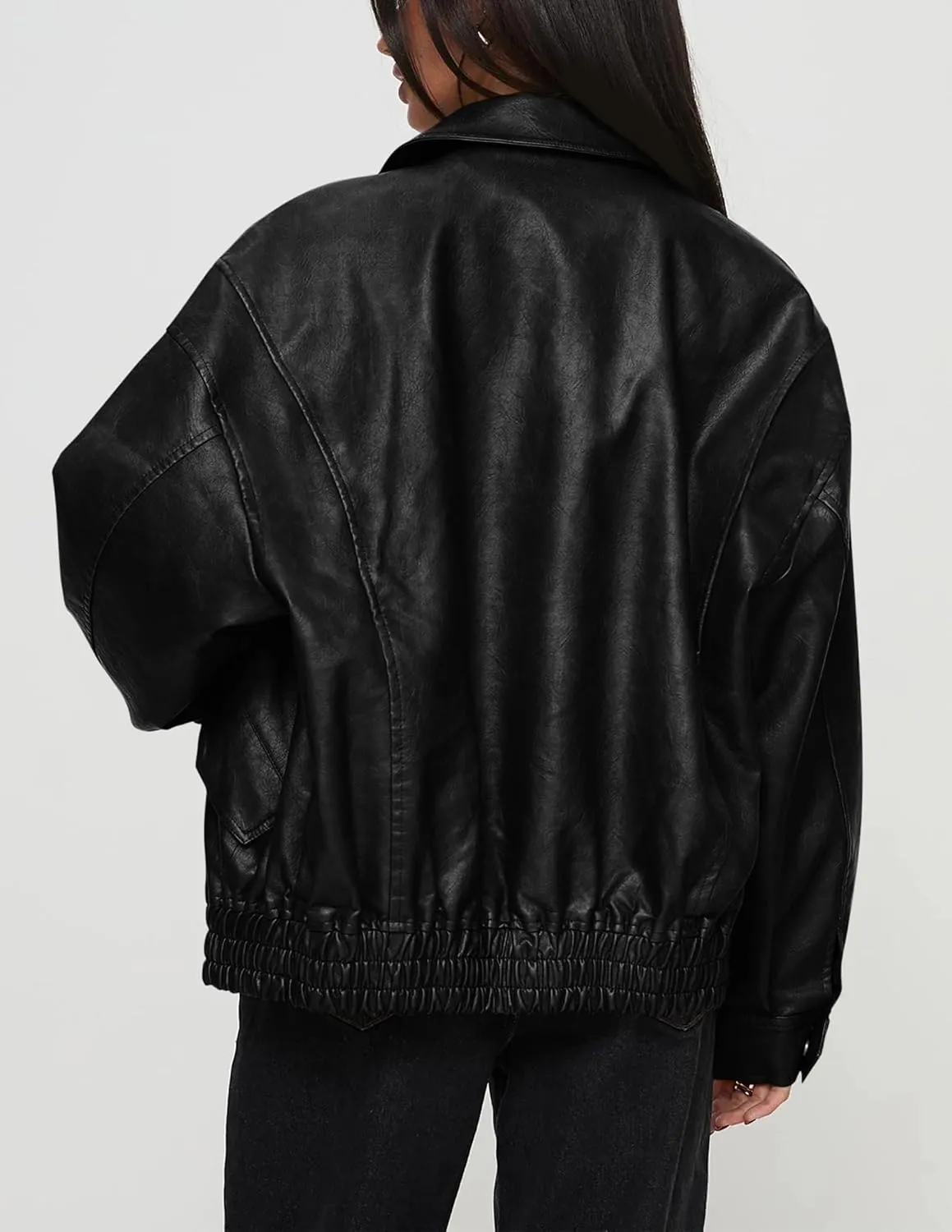 Women's Faux Leather Coat, so cozy