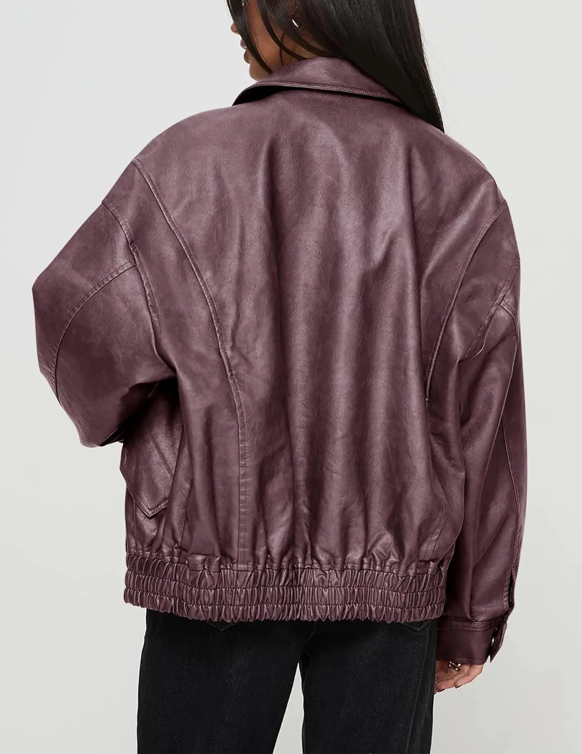 Women's Faux Leather Coat, so cozy
