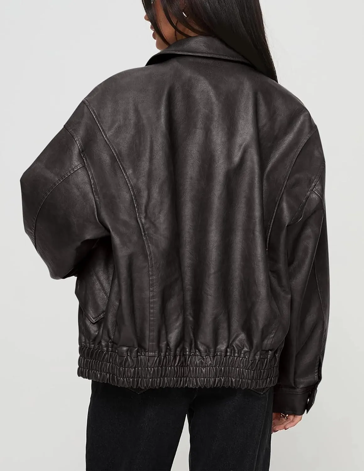 Women's Faux Leather Coat, so cozy